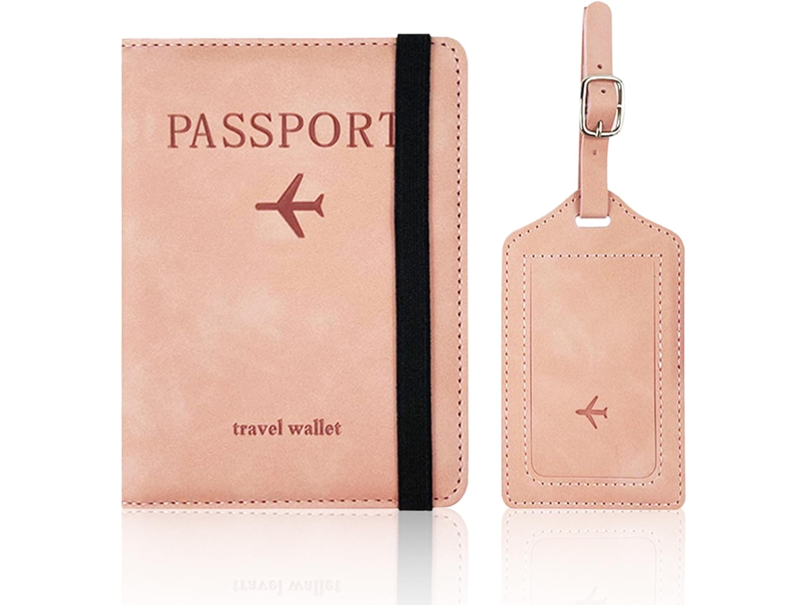 Porta-passaporte Wxsp, Capa Para Passaporte Em Couro Pu Com Bloqueio Rfid, Carteira De Viagem, Organizador De Carteira Para Homens E Mulheres(rosa)