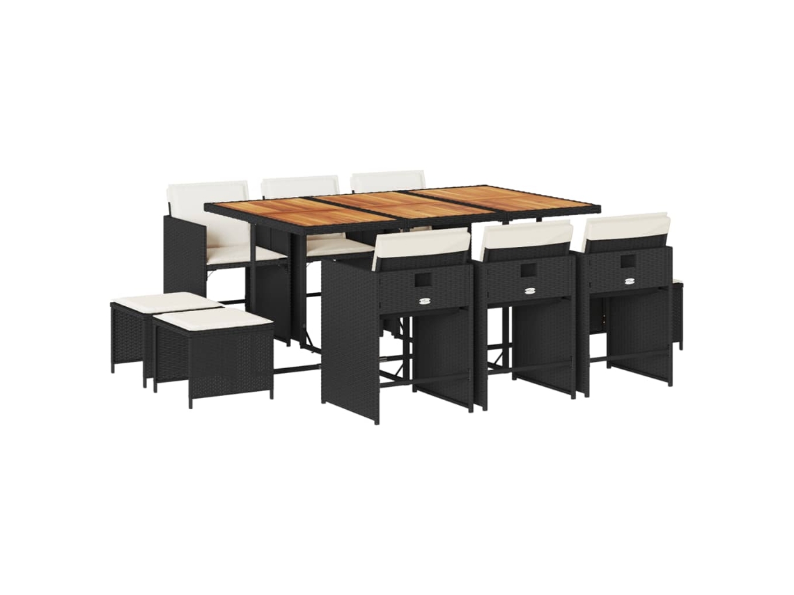Garden Dining Set, Garden Dining Sets Vidaxl Preto Rattan / Vime (n/a)