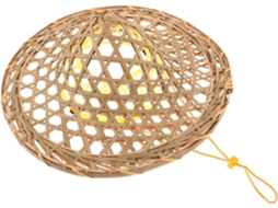 Chapéu Cônico Retrô De Bambu, 35 Cm, 1 Peça, Leve, Ideal Para Festas.