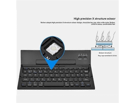 Folding Bluetooth Keyboard Portable Travel Foldable Keyboard Mini Wireless Bt Keyboard For Mobile P Efdafss