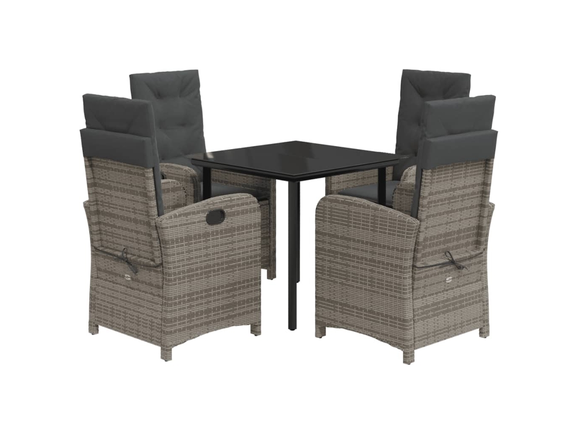 Garden Dining Set, Garden Dining Sets Vidaxl Cinzeto Rattan / Vime (80 Cm Table Length)