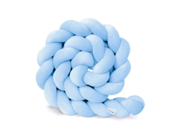 Almofada de Proteção para Cerca de Berço, Pelúcia Macia Anticolisão, 150cm. Azul