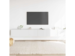 Vidaxl Conjunto Móveis De Tv 3 Pcs Madeira Processada Branco