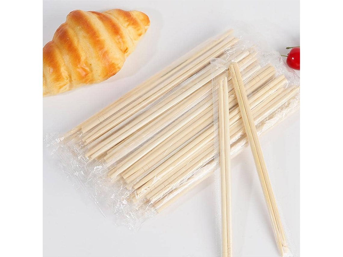 50 Pauzinhos de Bambu Descartáveis Embalados Individualmente, Ideais para Festas e Fast Food. MDUG
