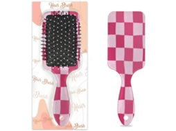 Escova Desembaraçadora Para Cabelos Molhados E Secos, Com Padrão Xadrez Rosa E Almofadas De Ar, Ideal Para Mulheres