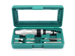 Chave de Impacto Manual Reversível com Bits e Parafusos em Aço Industrial