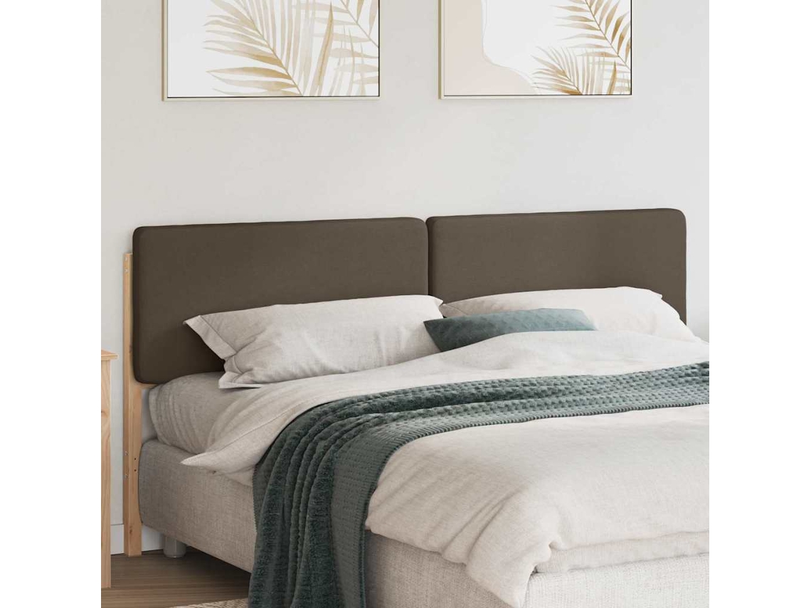 Vidaxl Cabeceira Estofada Com Cabeceira Marrom E Taupe 180 Cm
