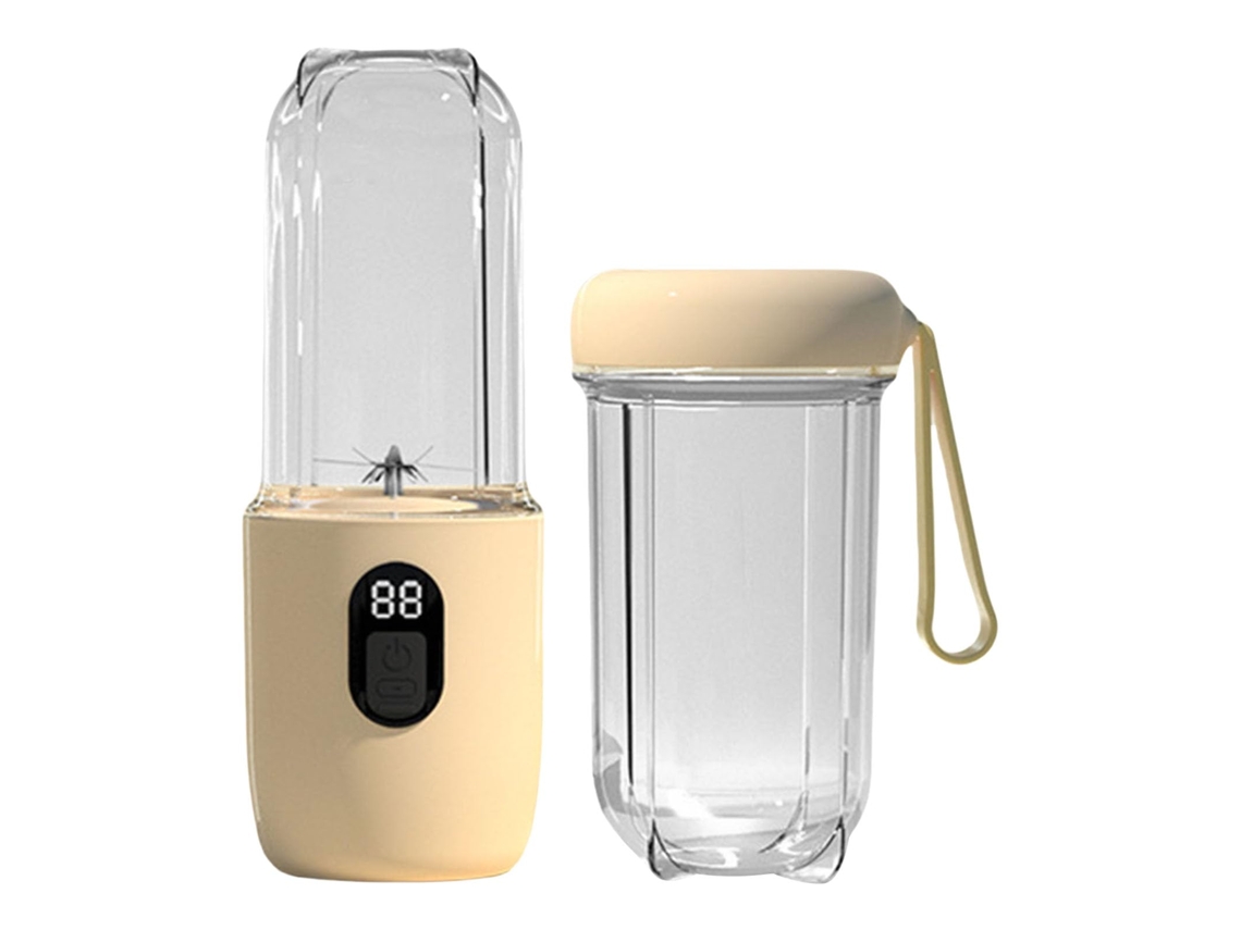 Liquidificador Portátil Recarregável Via Usb, Capacidade De 500ml, Ideal Para Viagens, Shakes E Exercícios, Amarelo