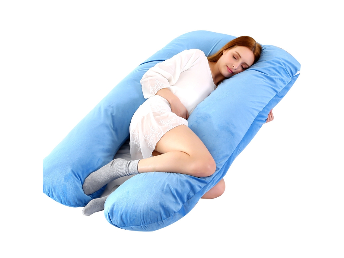 Almofada para Grávidas, Travesseiro de Apoio para Gestantes, Alívio Dor no Corpo Durante a Gravidez SPQMENT (130x70cm azul Escuro)