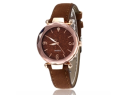 Relógio Feminino de Pulso de Quartzo com Pulseira de Pu Moda para Mulheres Estudantes Café