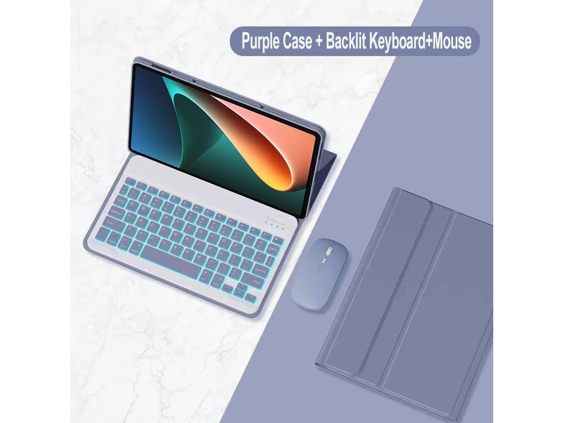 Capa com Teclado Bluetooth Retroiluminação RGB Mouse Incluído para Xiaomi Redmi Pad 2 Pro 12.1 Polegadas 2025 LURELIA