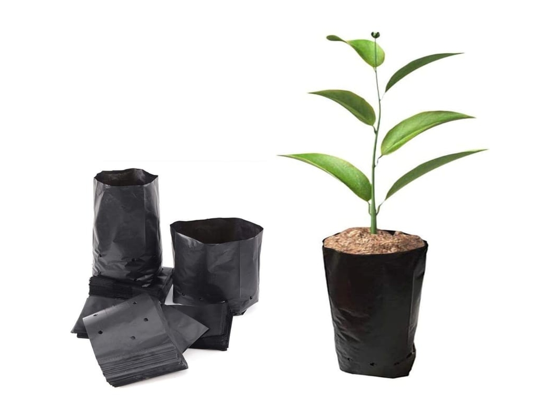 100pcs Saco De Mudas Plástico Espessado Com Buracos Respiráveis 10x20cm Para Plantas Frutas Flores