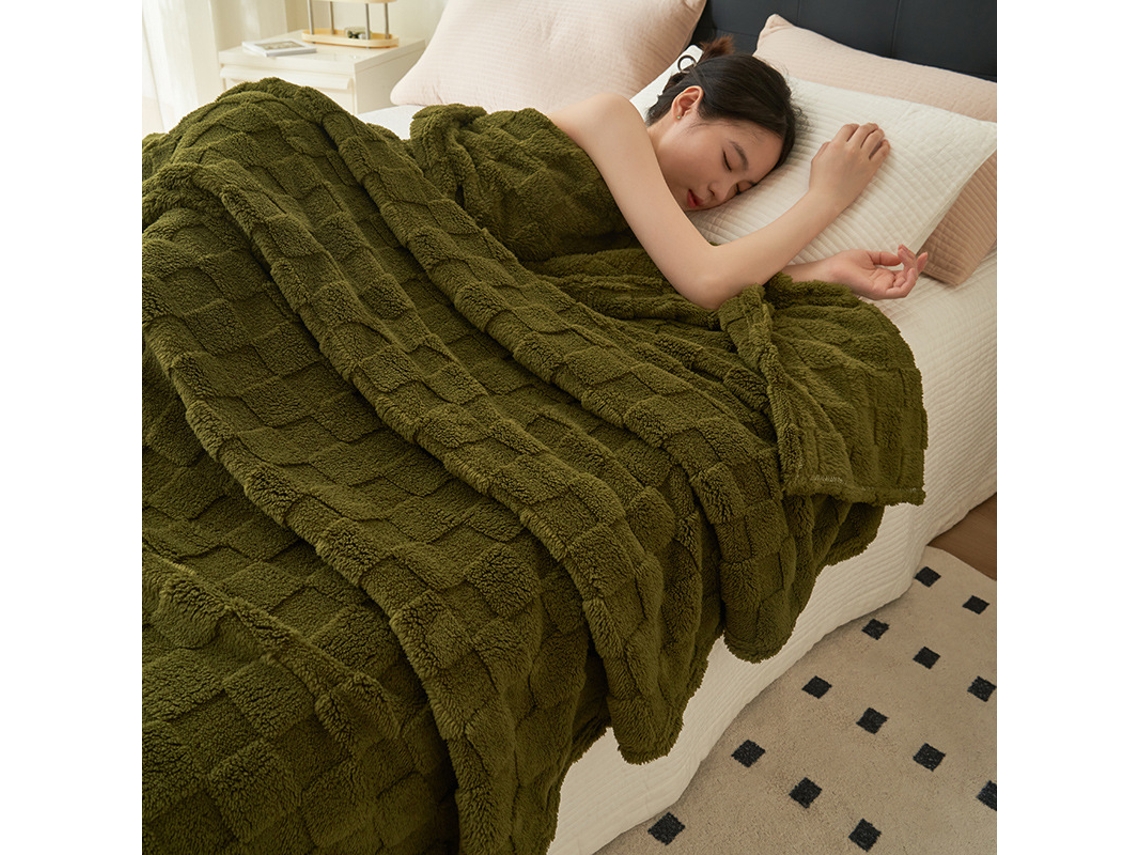 Cobertores Macios e Aconchegantes para Cama Sofá e Poltrona -Wahfe Voltan-Verde Exército EVELTEK 1x1.5m