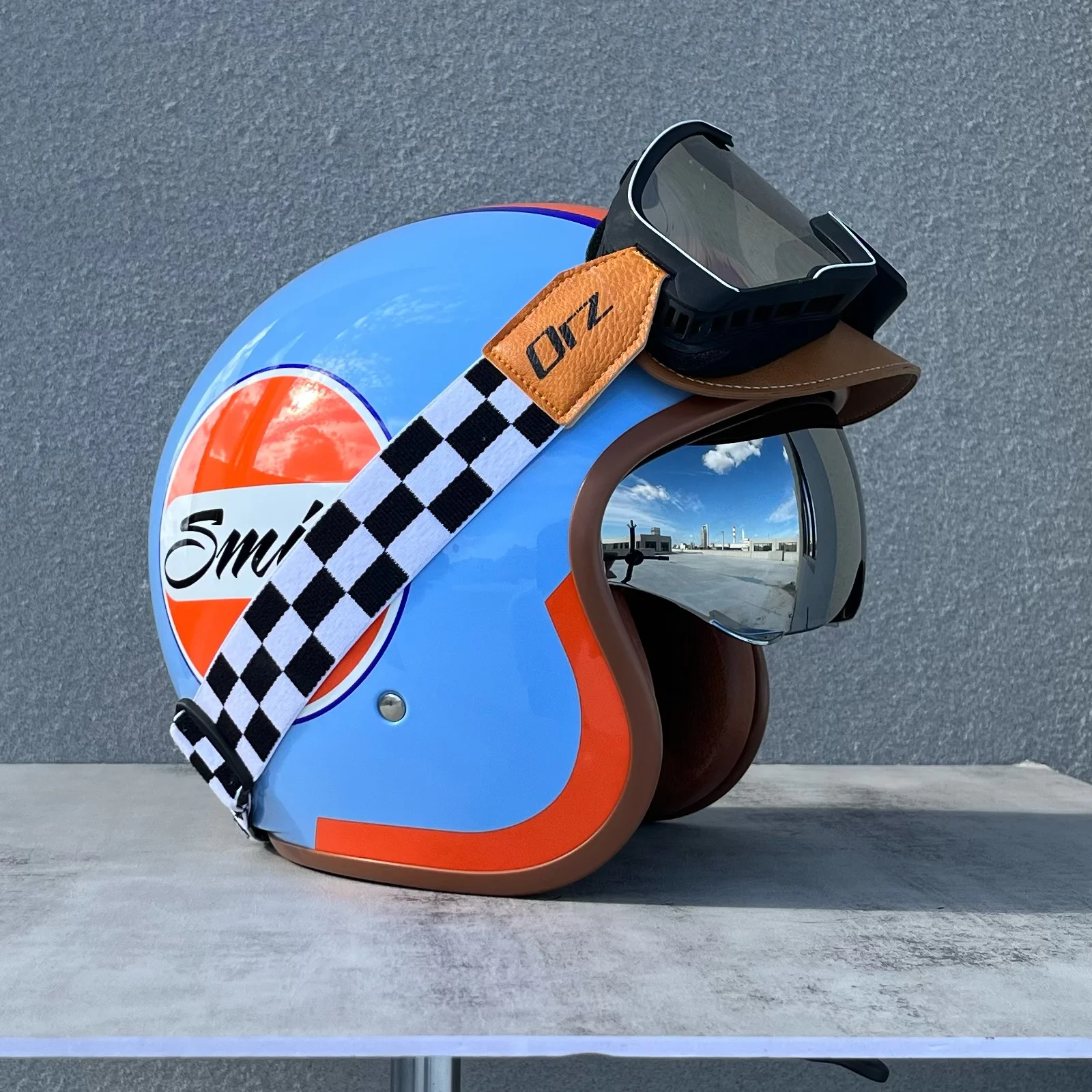 Capacete 3/4 (xl) Em Abs, Certificado Dot, Com Proteção Uv.
