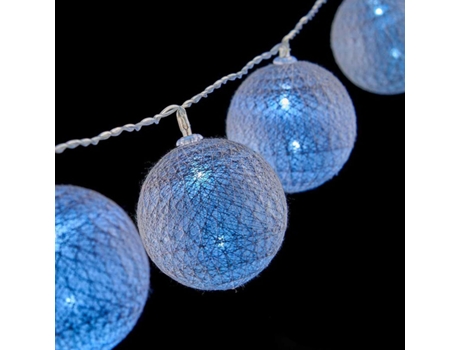 Grinalda de Esferas LED Ø 6 cm Cinzento (2 m)