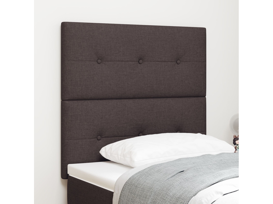 Cabeceira Botão Estofada Marrom Escuro 90 Cm Tecido Lovely Home