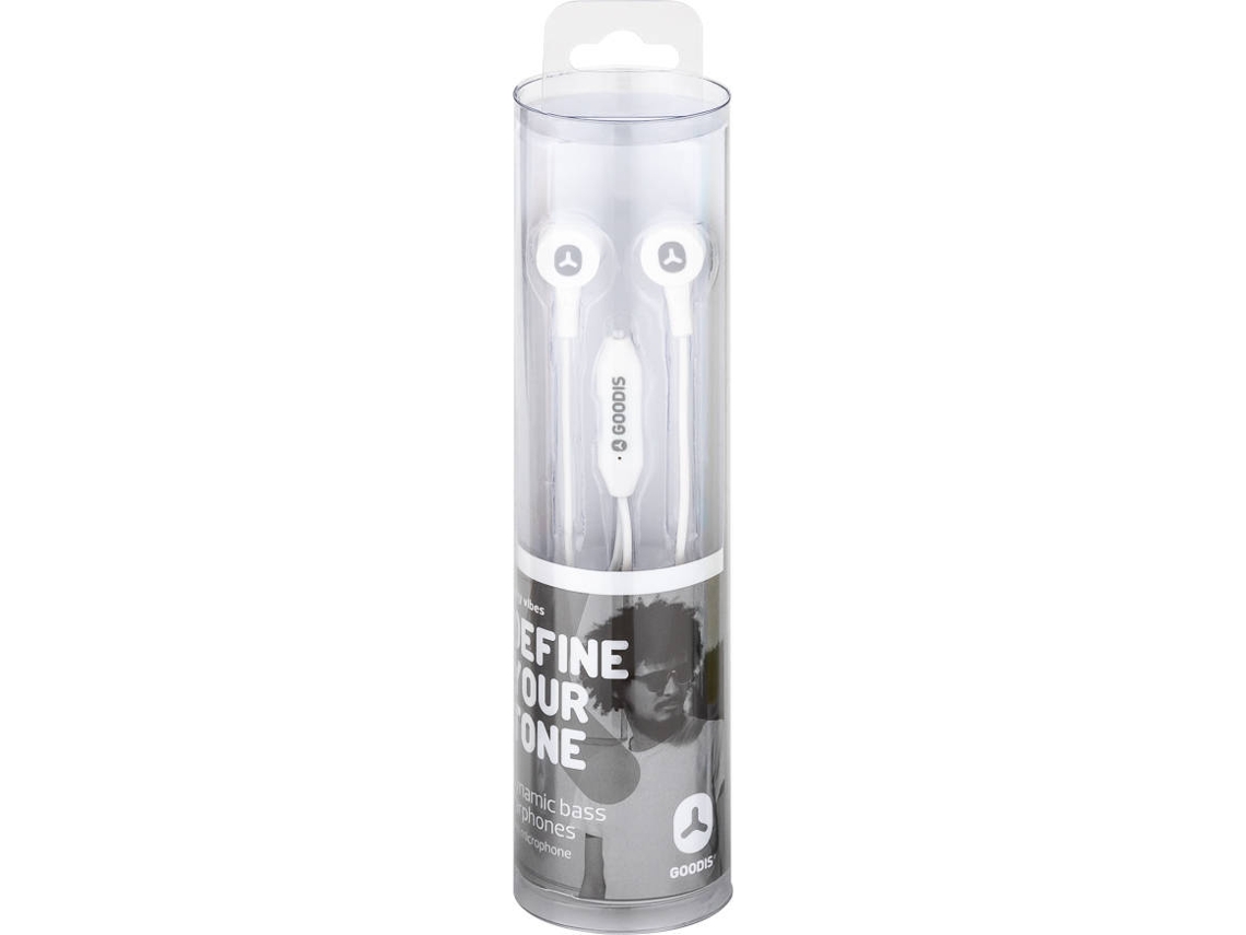 Auriculares com Fio GOODIS Com Microfone (In Ear - Microfone - Branco)