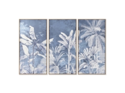 Conjunto de 3 Telas Impressas com Palmeiras, 180x4x120cm ALEXANDRA HOUSE LIVING