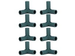 Conectores Suporte Planta 3 Vias Plástico Jardim 8 Unidades