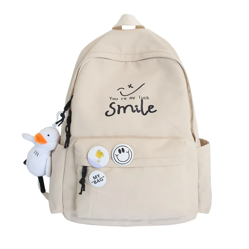 Mochilas Escolares Para Adolescentes, Cor Sólida, Simples, Fashion, Leve, Mochila Escolar Para Estudantes, Bolsa Para Faculdade Slowmoose