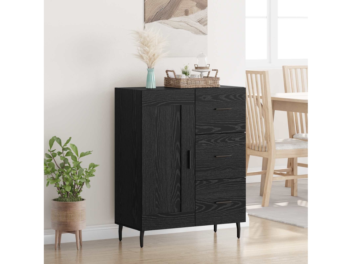 Vidaxl Buffet Com Gaveta Carvalho Preto 69,5 X 34 X 90 Cm