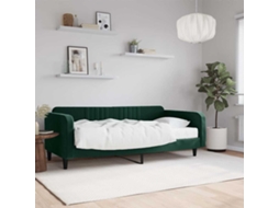 Vidaxl Sofá-cama Com Colchão 100x200 Cm Veludo Verde-escuro