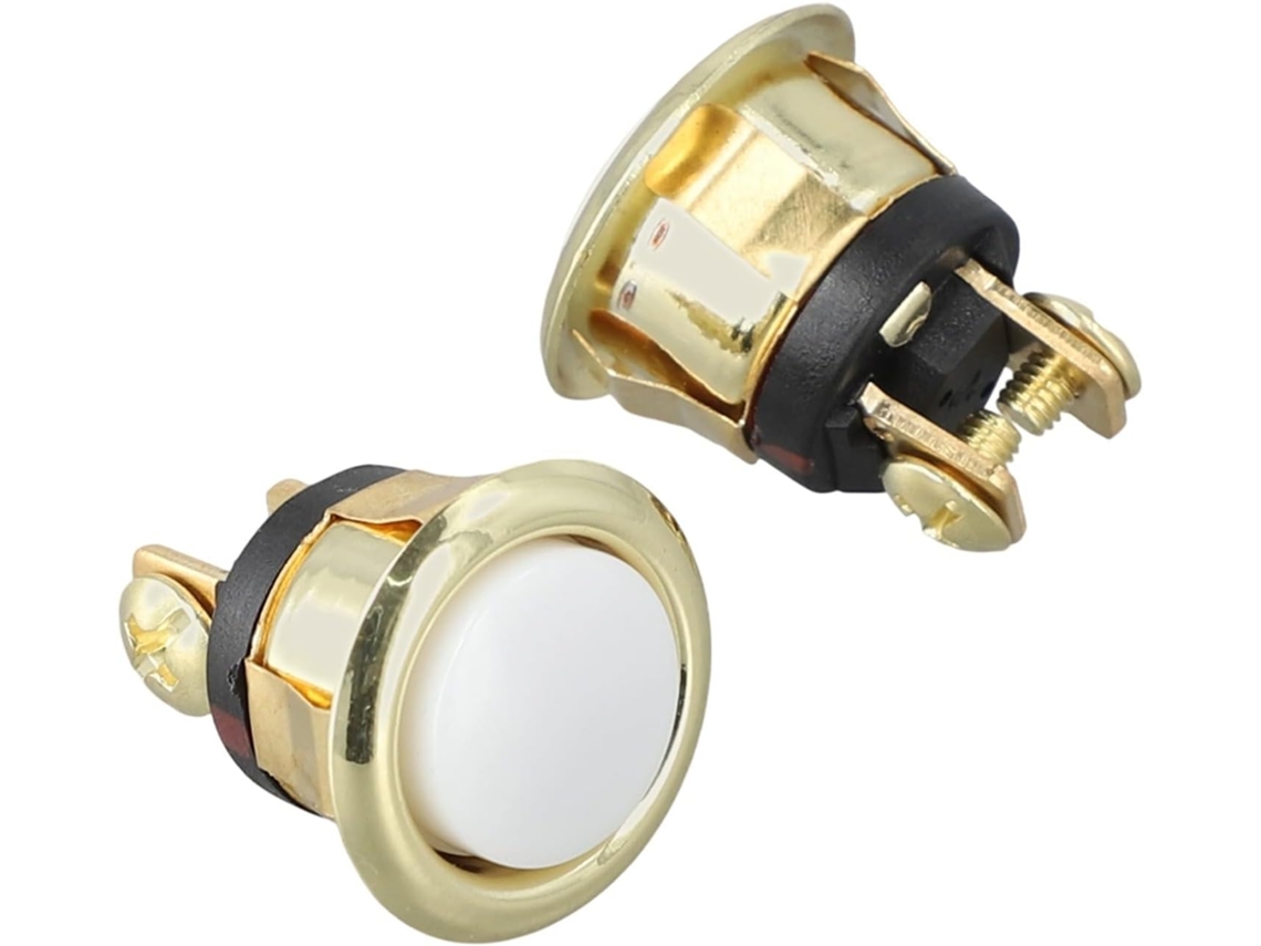 2 Botões Campainha com Fio e Luz Branca, Porta Frontal em Metal, Kit Campainha Fácil de Instalar