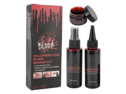 3pcs Set De Maquillaje De Sangre Falsa Realista Y Asustadiza Para Cosplay