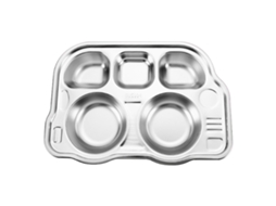 Bandeja De Aço Inoxidável Dividida Alimentar E Resistente A Quedas