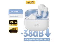 Fones De Ouvido Bluetooth (brancos) Com Cancelamento De Ruído Ativo, Função Enc Para Chamadas E Graves Estéreo Hifi.