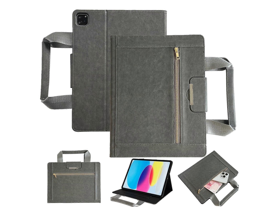 Capa de couro retrô Webake para tablet inteligente com fecho de zíper