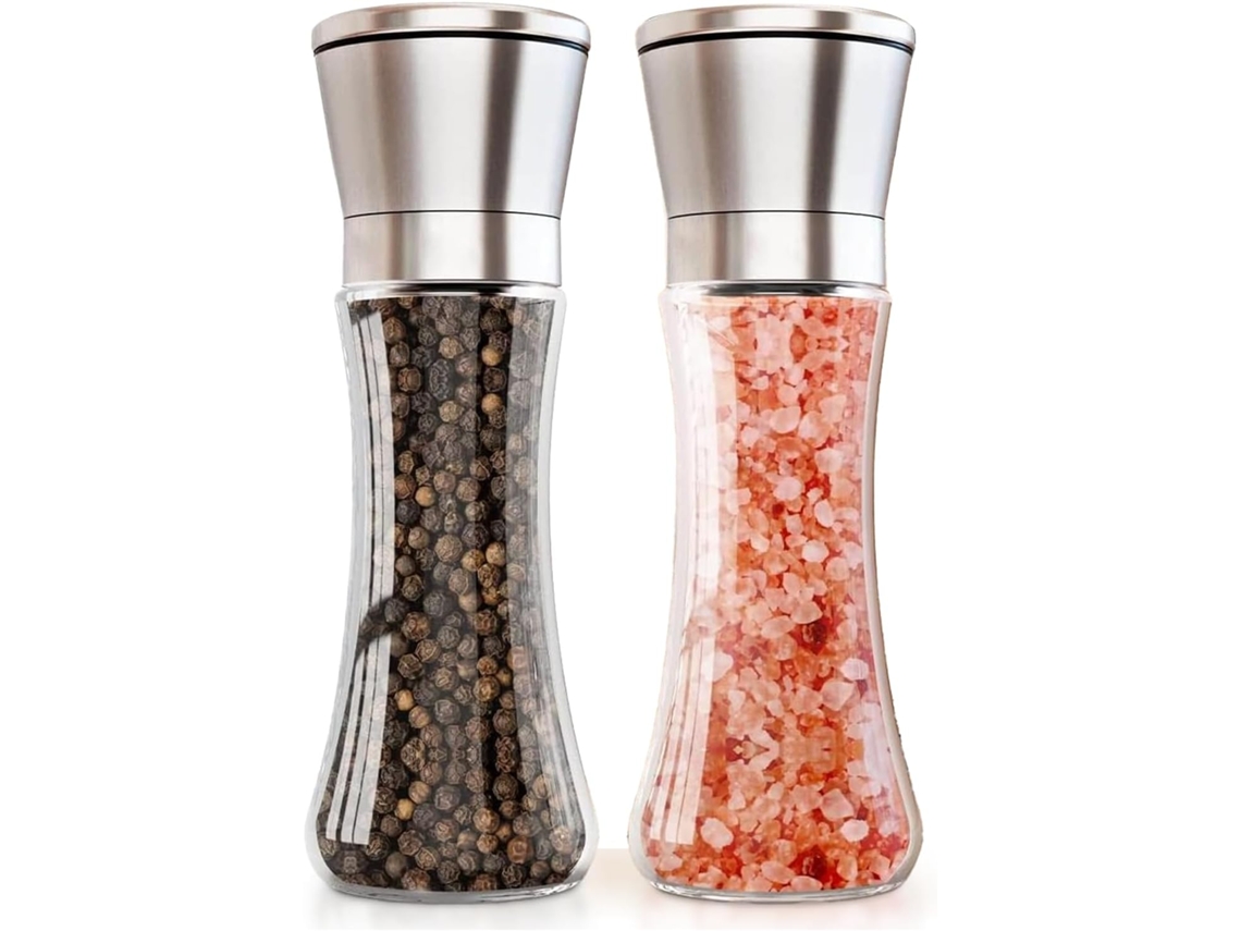 Conjunto de 2 Moedores Recarregáveis em Aço Inoxidável AQUAFORGE