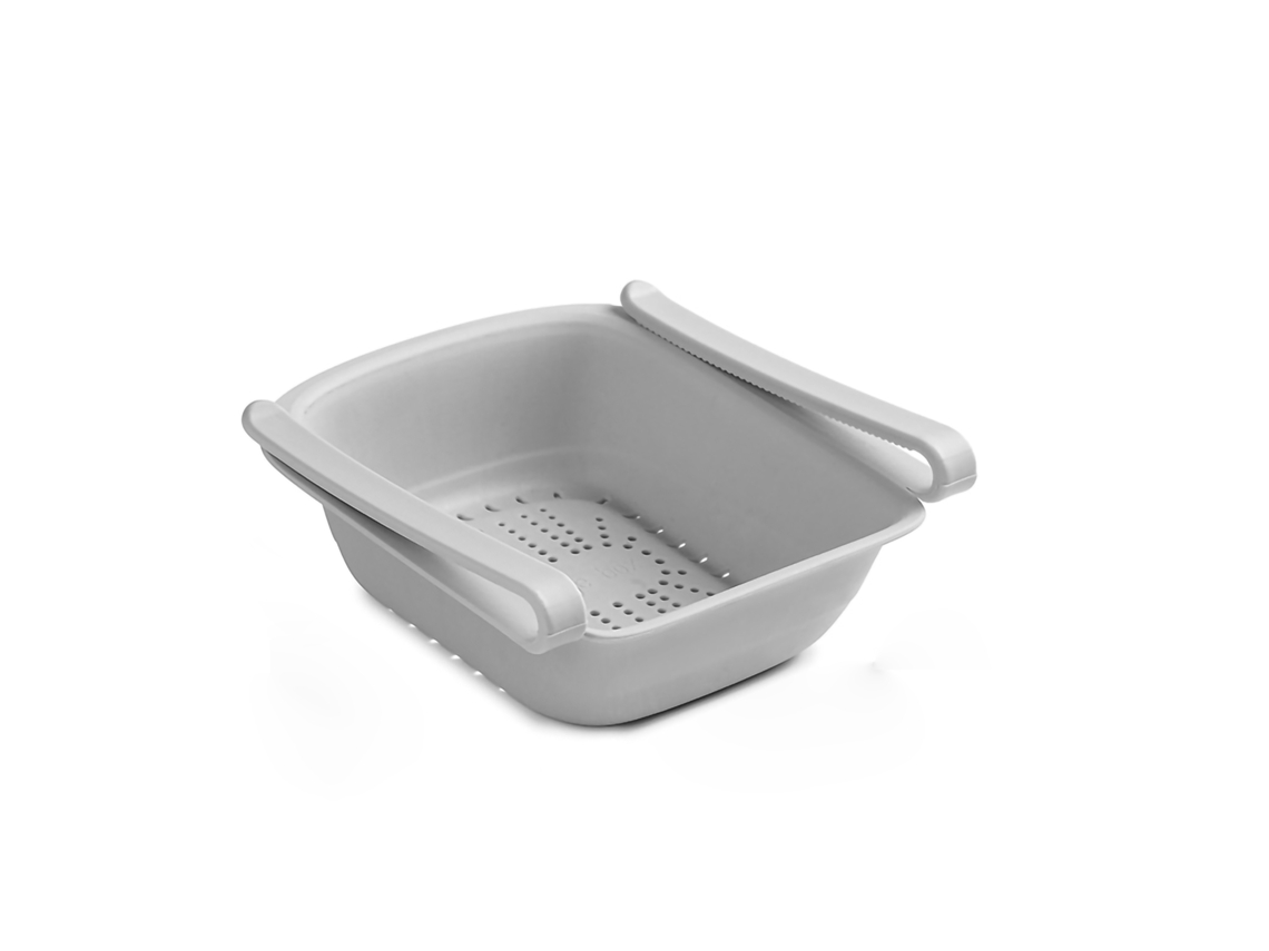Organizador De Prateleira Pp Cinza Para Gaiola De Geladeira