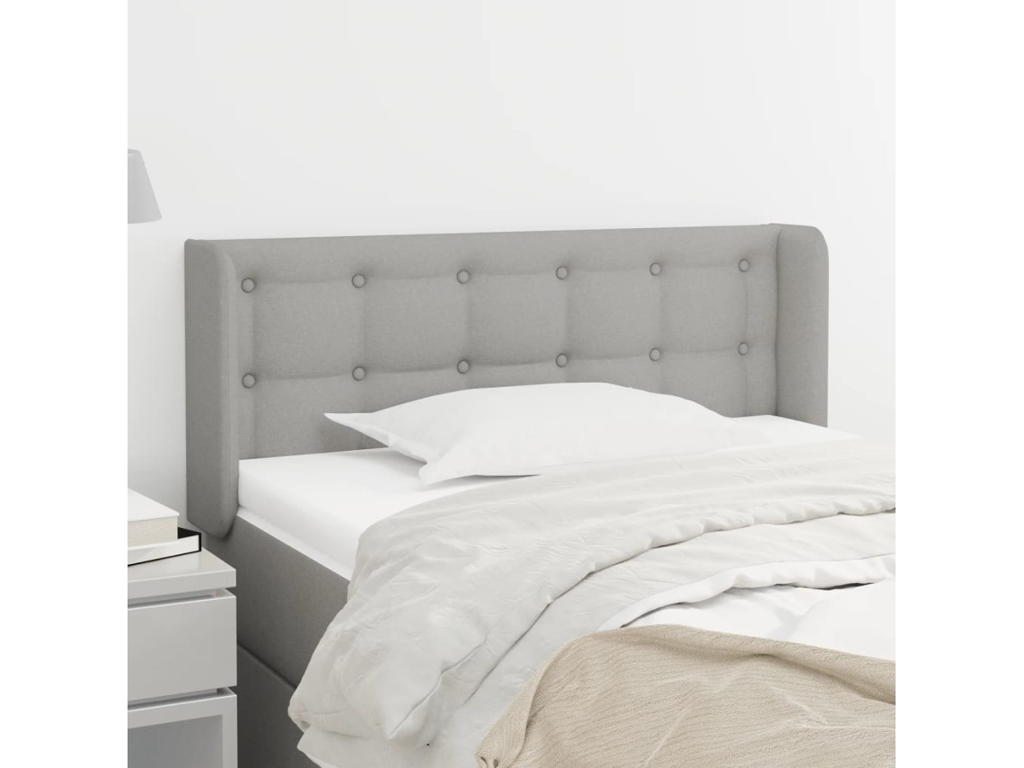 Cabecero con Alas de Tela 93x16x78/88 Cm Gris Claro