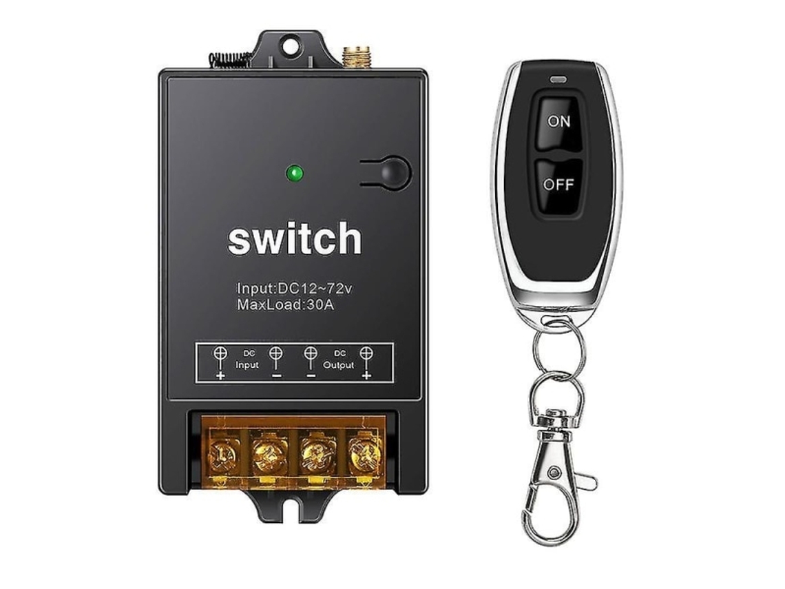 Interruptor De Controle Remoto Sem Fio 12v Monocircuito Dc, Preto
