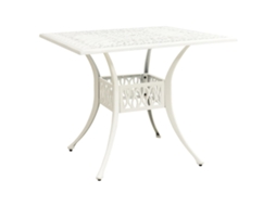 Vidaxl Mesa De Jardim 90x90x73 Cm Alumínio Fundido Branco