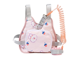 Coleira De Passeio Baby Reins Com Alça Ajustável, Segura E Confortável Para Bebês E Crianças Pequenas, Estampa De Coelho Morango, 2 Metros