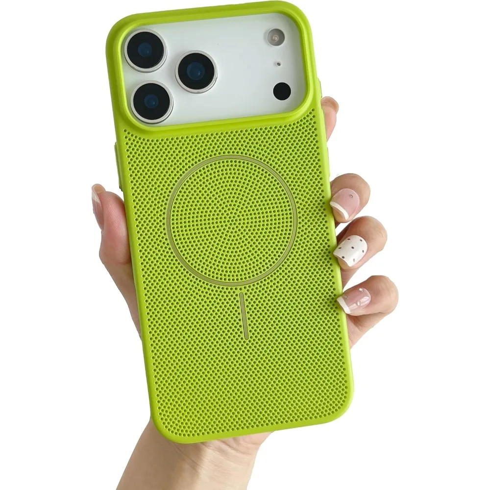Capa Para Iphone 15 (verde), Com Carregamento Magnético Sem Fio Magsafe E Tela De Dissipação De Calor.