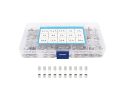 Kit de Fusíveis de Vidro 5x20mm 150 Peças 0.1a 30a 15 Tipos para Proteção de Circuitos