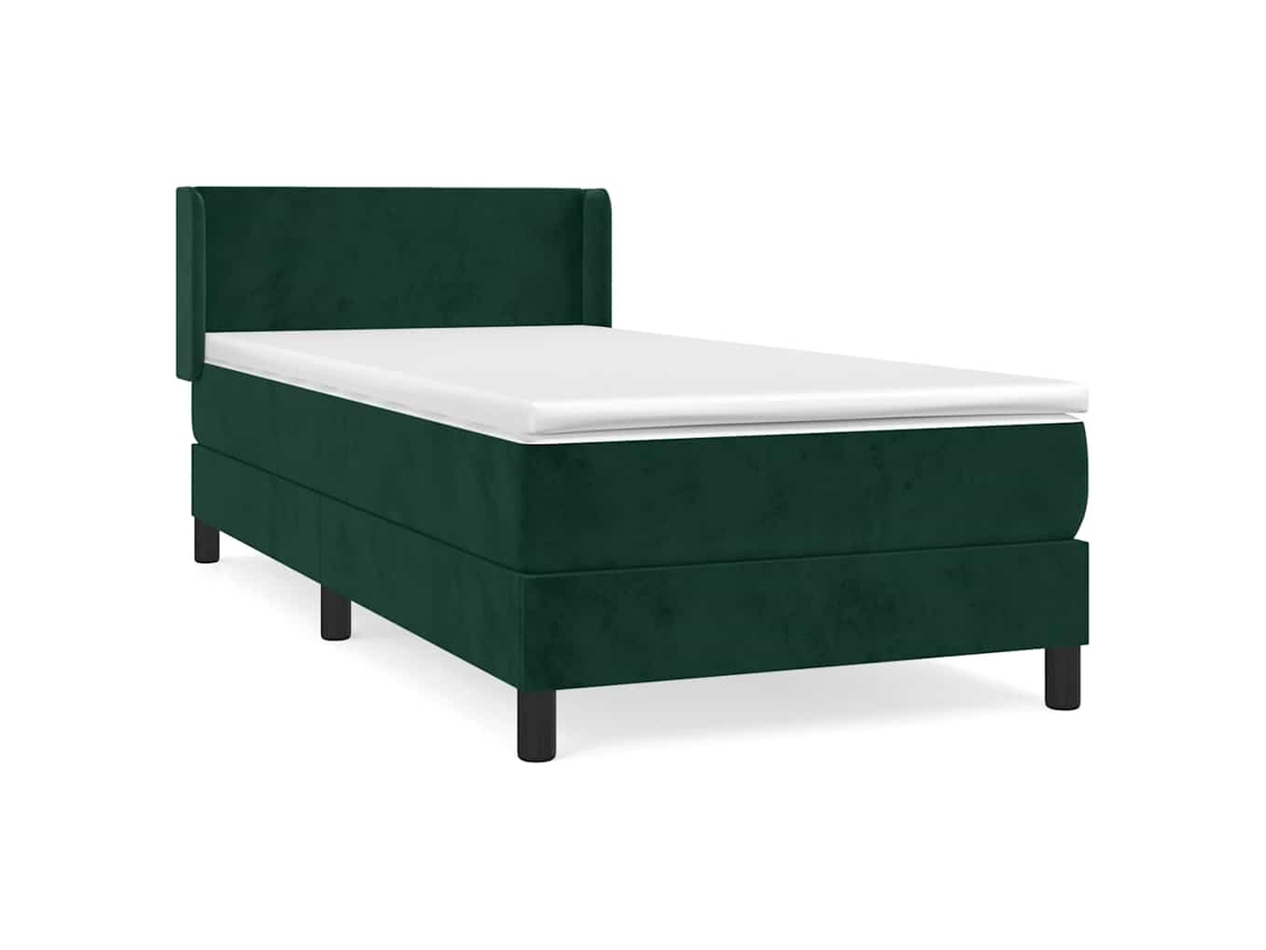 Cama com Molas/colchão 80x200 Cm Veludo Verde escuro MAISON EXCLUSIVE