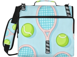 Bolsa organizadora verde em formato de bola de tênis, 1,5 polegadas, com 3 argolas de zíper reforçadas, altura para ombro.