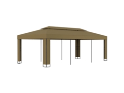 Vidaxl Gazebo Com Telhado Duplo 3x6 M 180 G/m² Cinza-acastanhado