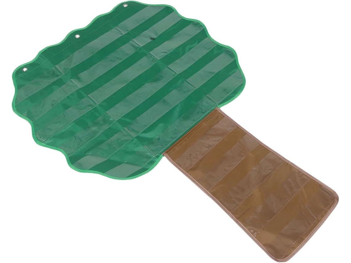 Topbathy Quadro de Parede em Forma Árvore para Organização da Sala Aula, Bolso Pendurar Poliéster Verde com Co