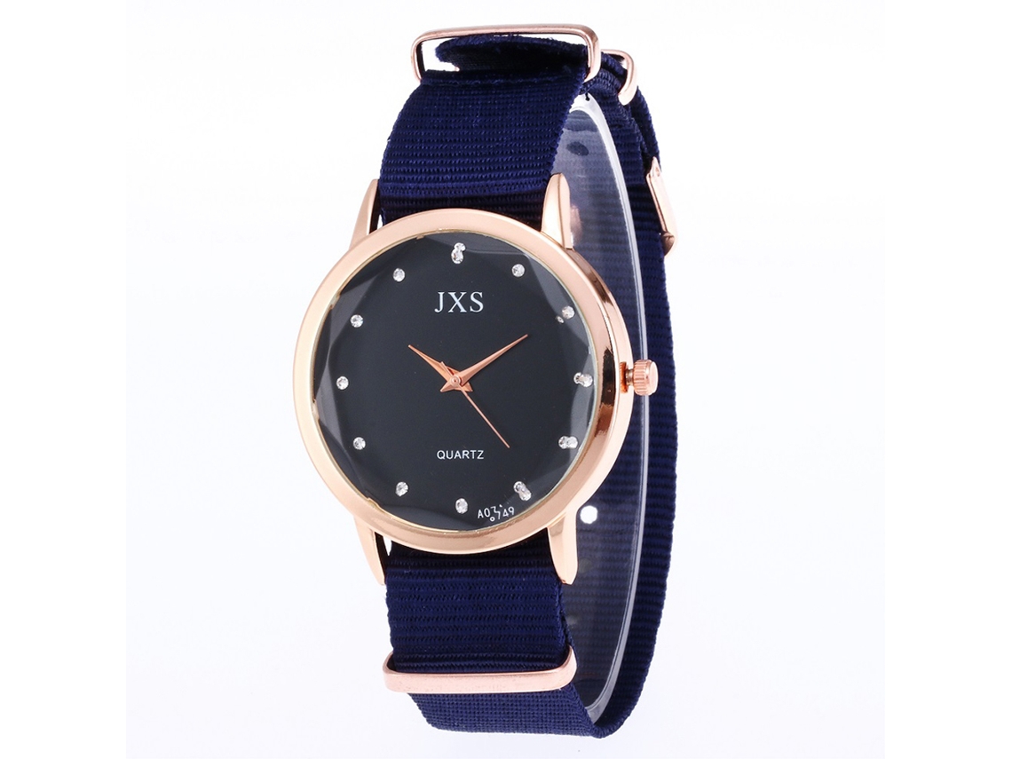 Reloj De Cuarzo Para Mujer Fashion Con Correa De Nylon Y Espejo De Vidrio