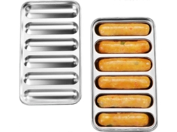Conjunto De 2 Formas De Aço Inoxidável Para Linguiça, 6 Cavidades, Para Cachorro, Quente, Salsicha Baby, Para Forno, Vaporizador, Lava