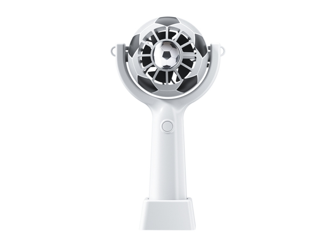 Ventilador Portátil Giratório Em Formato De Bola De Futebol, Recarregável Via Usb, Com Suporte E Cordão
