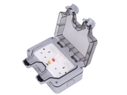 Laxiscreed Tomada Dupla Waterproof Ip66 Para Exteriores, Resistente À Água E Intempéries