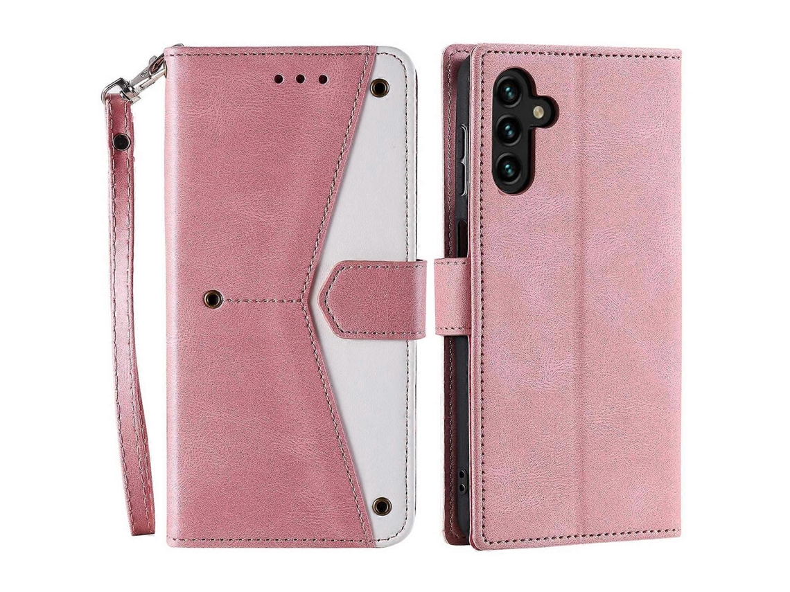 Capa De Couro Compatível Com Samsung Galaxy S25, Com Costura Embutida, Suporte E Alça. Multicolorida