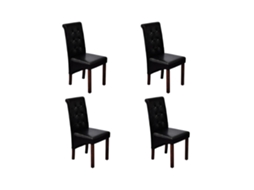 Dining Chair, Dining Chairs Vidaxl Preto Couro Artificial (n/a)