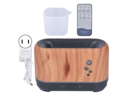 Humidificador aromaterapia 200ml com fumaça, luz ambiente, controlo remoto e plugue US LAXISCREED